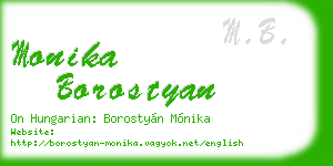monika borostyan business card